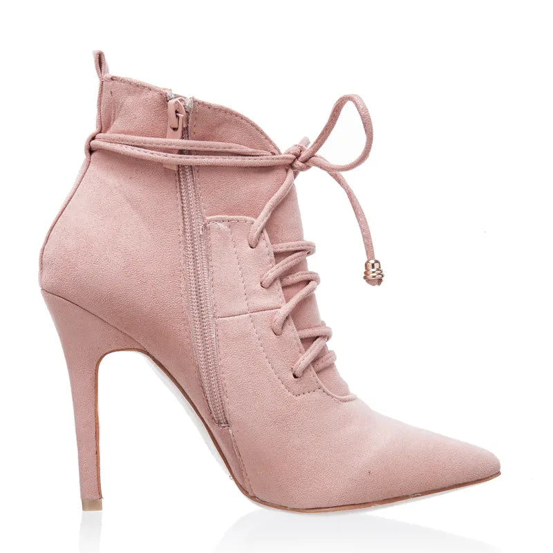 Pointed Toe Cross-Tied Bottines