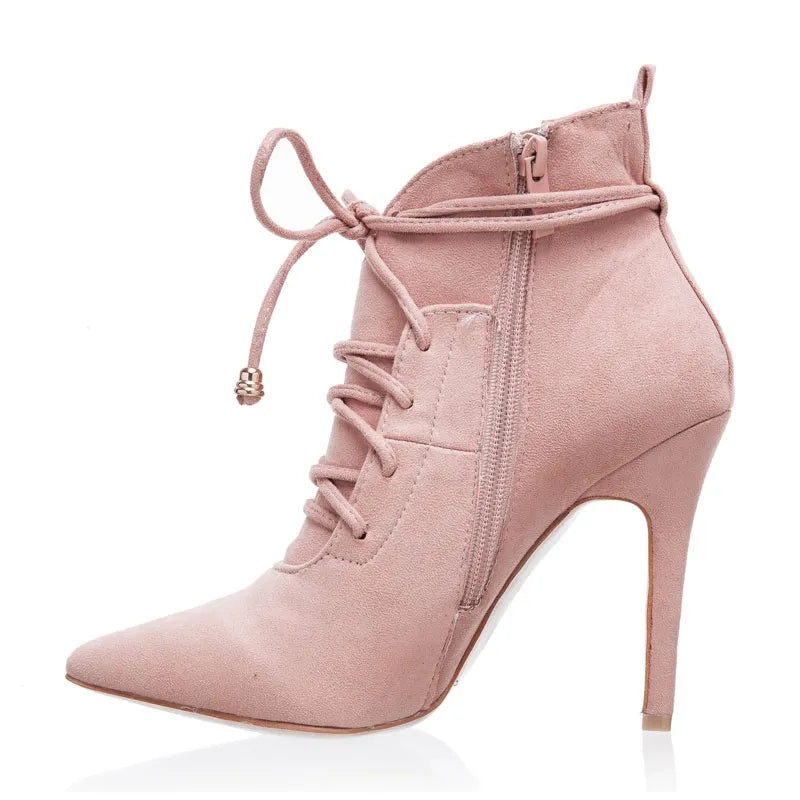 Pointed Toe Cross-Tied Bottines