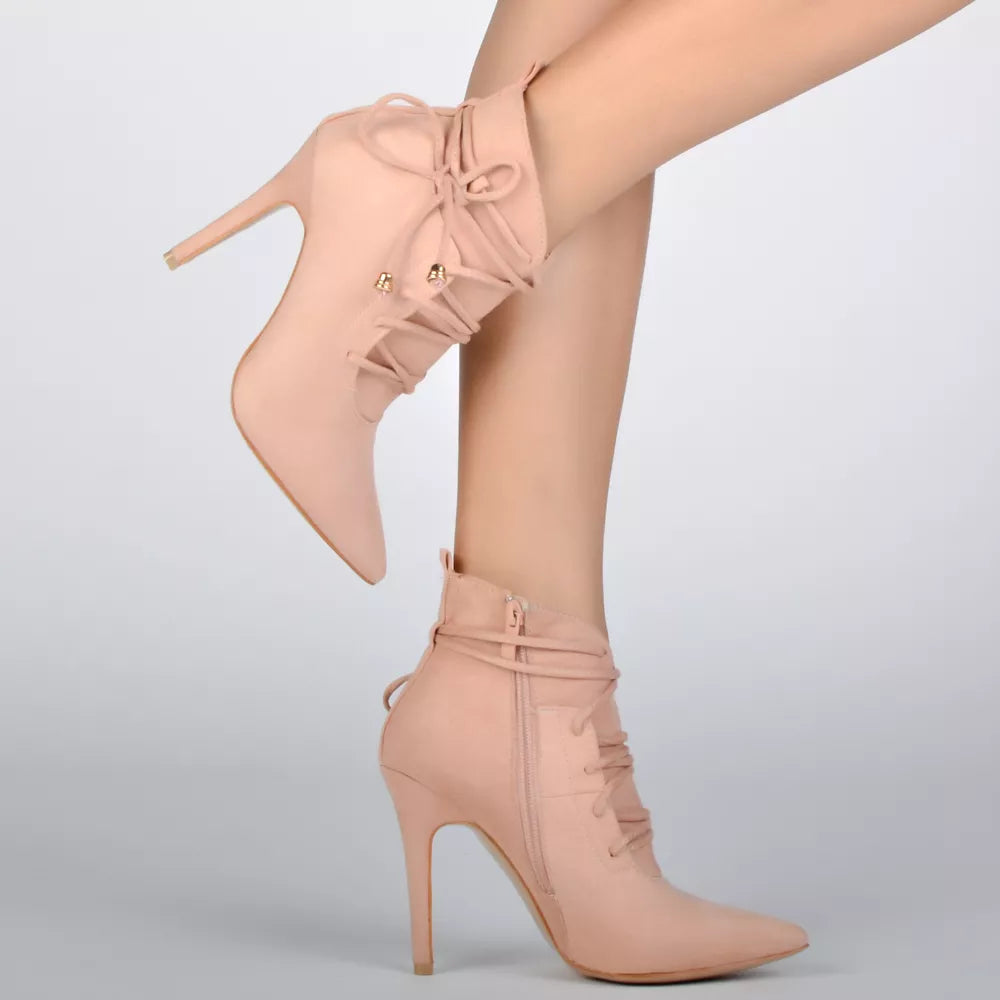 Pointed Toe Cross-Tied Bottines