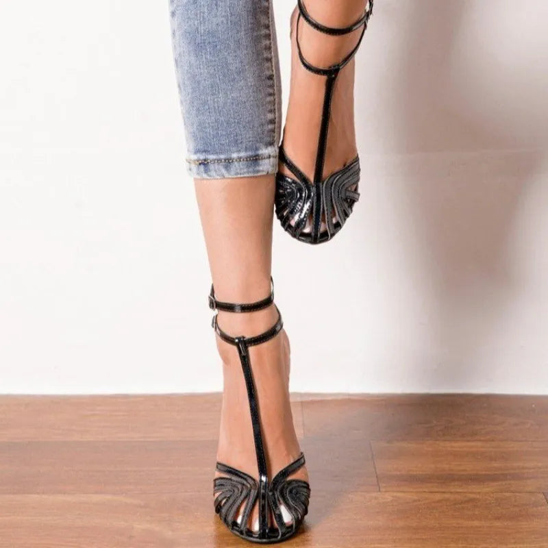 High Heel Women Sandals with cute Buckle Strap