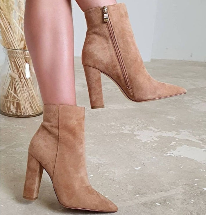 Faux Suede Ankle Boots