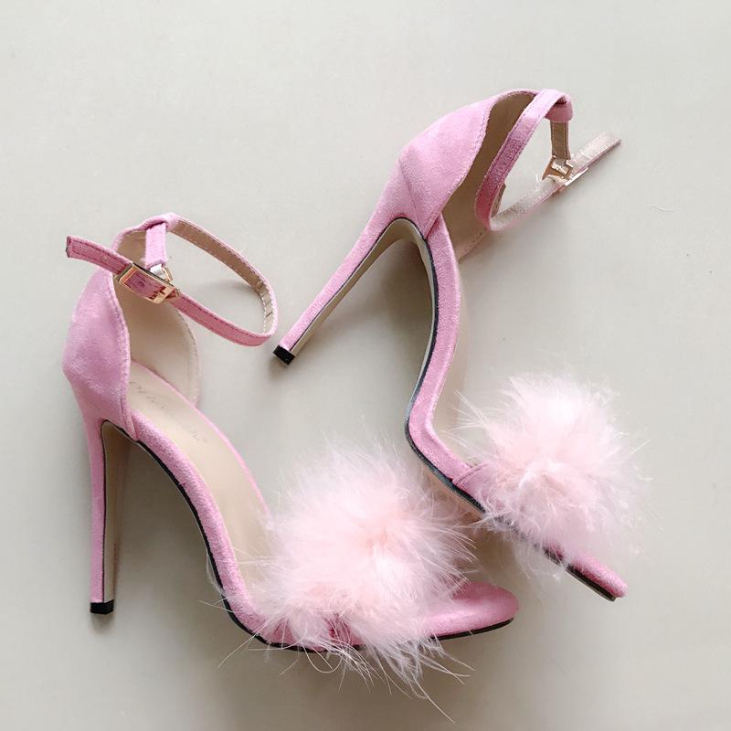 Delicate Feather Stiletto High Heels