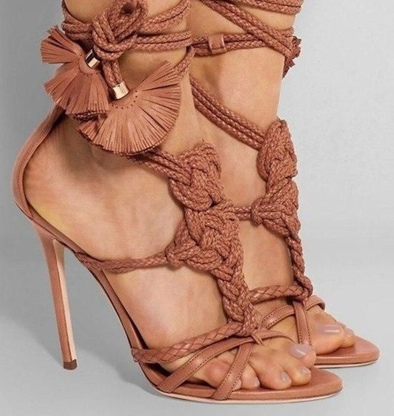 Sexy Rope Knot High Stiletto Sandals