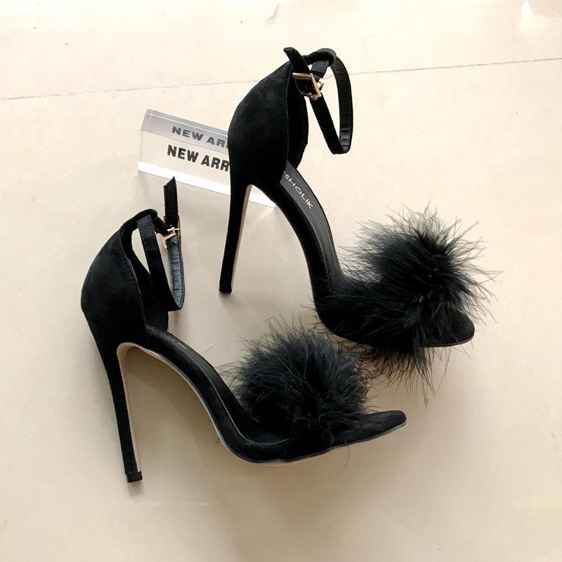 Delicate Feather Stiletto High Heels