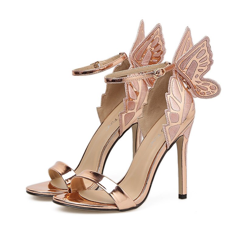 3D Butterfly Wing Embroidery Metallic Stiletto