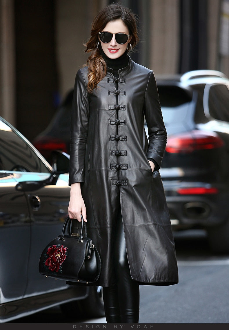 Long Soft Faux Leather Coat