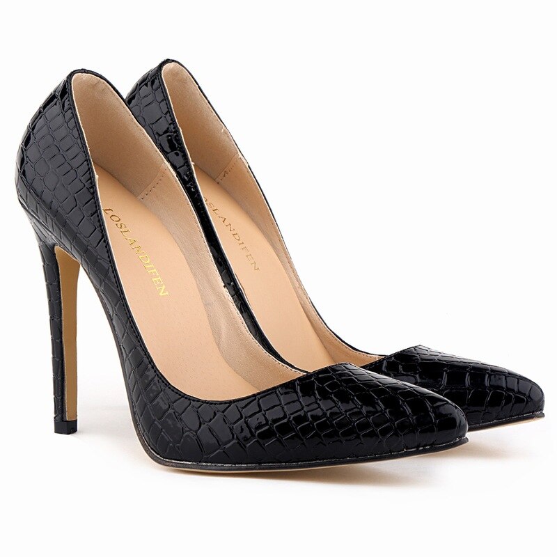 Pointed crocodile 11 cm slim stilettos