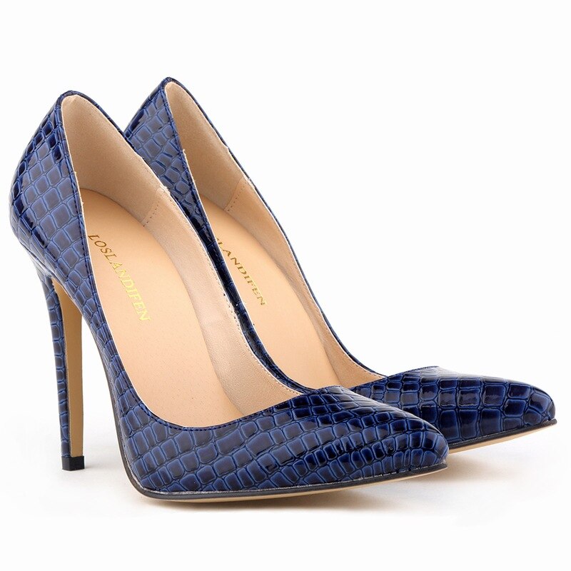 Pointed crocodile 11 cm slim stilettos