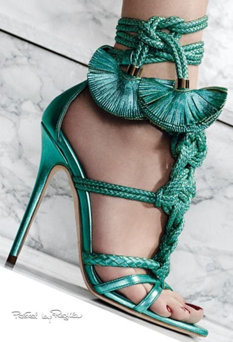 Sexy Rope Knot High Stiletto Sandals