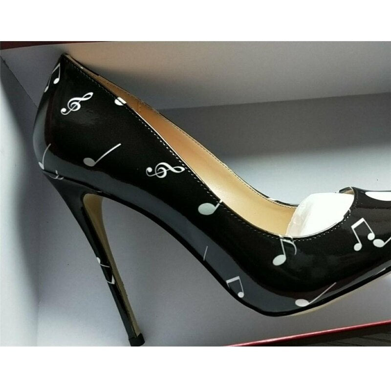 Music Notation Stiletto Pumps