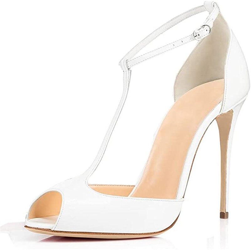 Peep-Toe T-Strap Stiletto