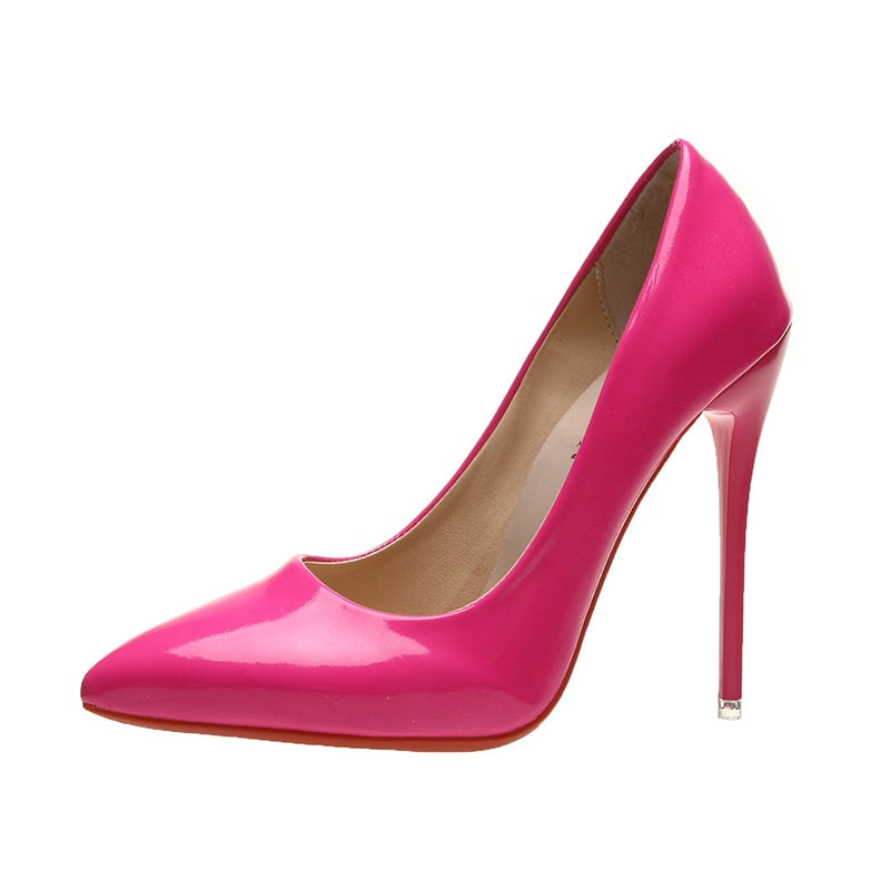 Pointed Toe, Red Sole Stiletto Pumps 12cm