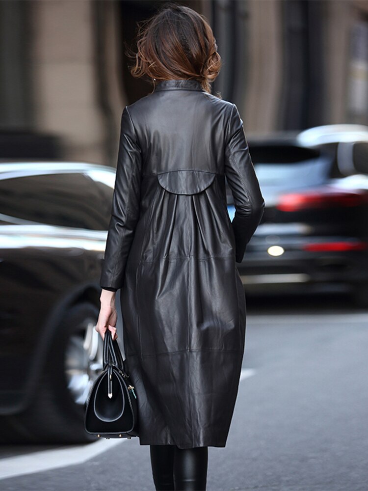 Long Soft Faux Leather Coat