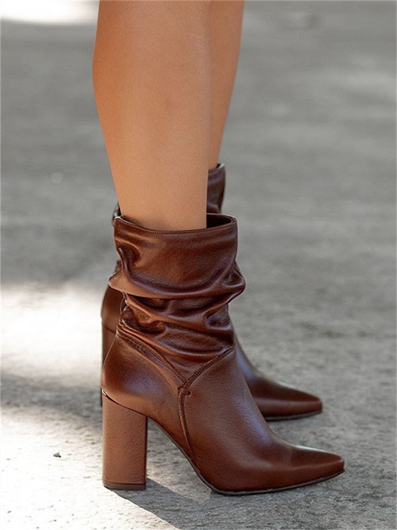 Mid-Calf Luxury Faux Suede Boots