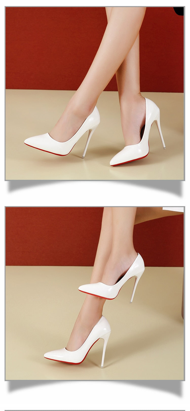 Pointed Toe, Red Sole Stiletto Pumps 12cm