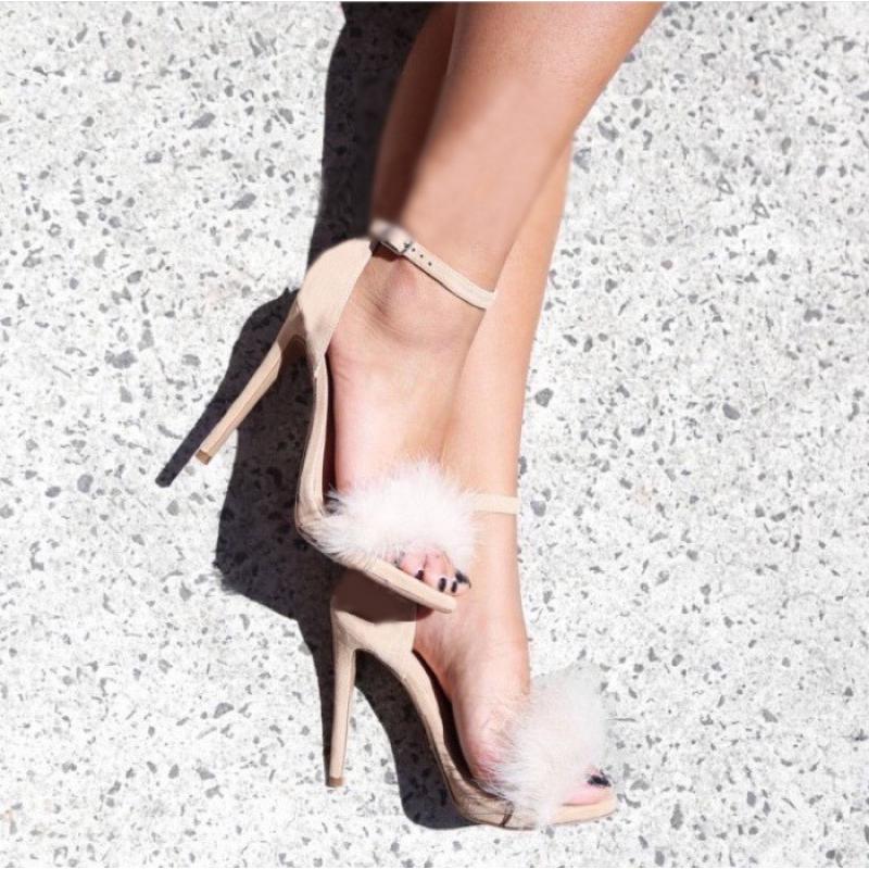 Delicate Feather Stiletto High Heels