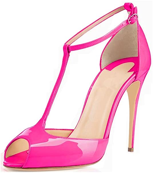 Peep-Toe T-Strap Stiletto