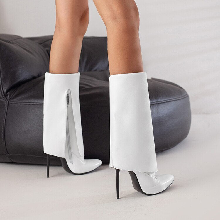 Mid-Calf Hoof Heel Boots