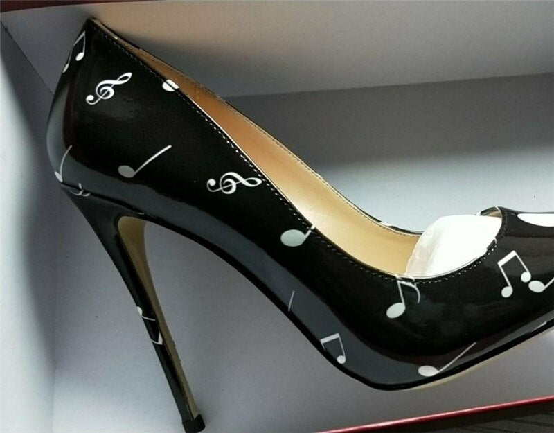 Music Notation Stiletto Pumps