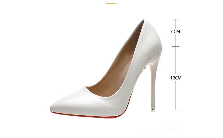 Pointed Toe, Red Sole Stiletto Pumps 12cm