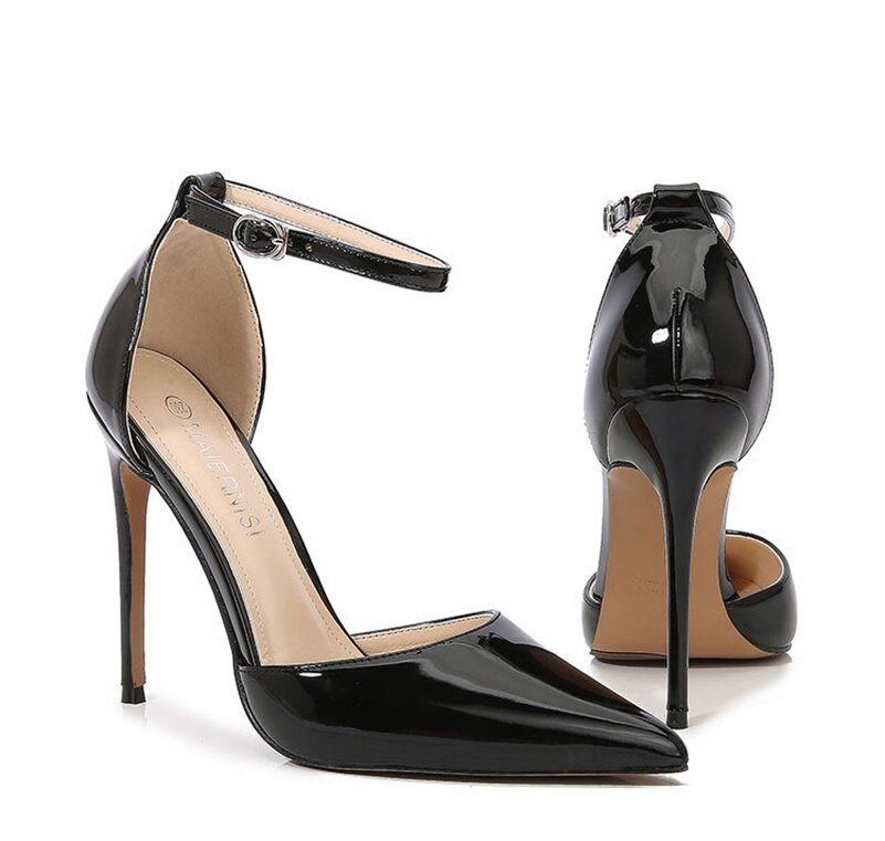 Glossy Pointed Toe Stiletto Heels