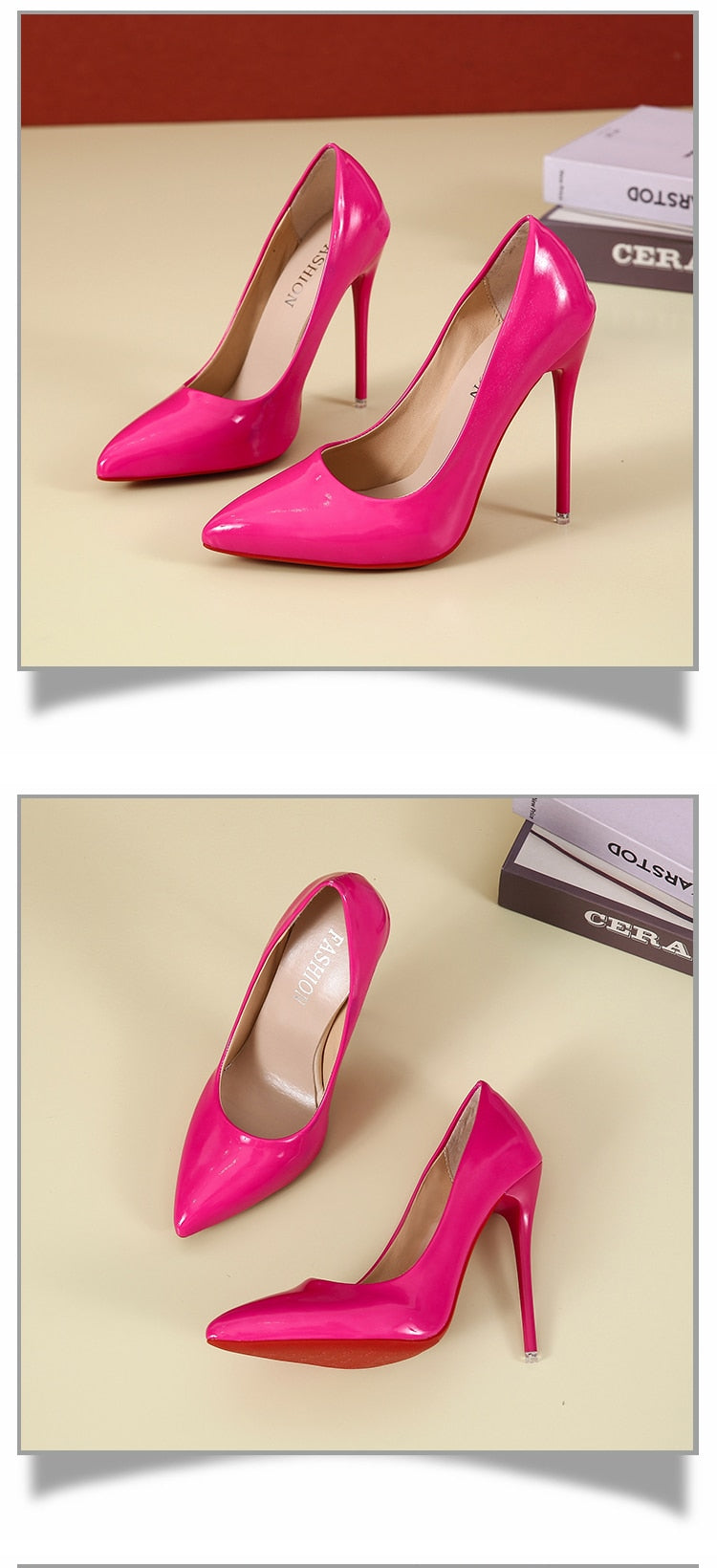 Pointed Toe, Red Sole Stiletto Pumps 12cm