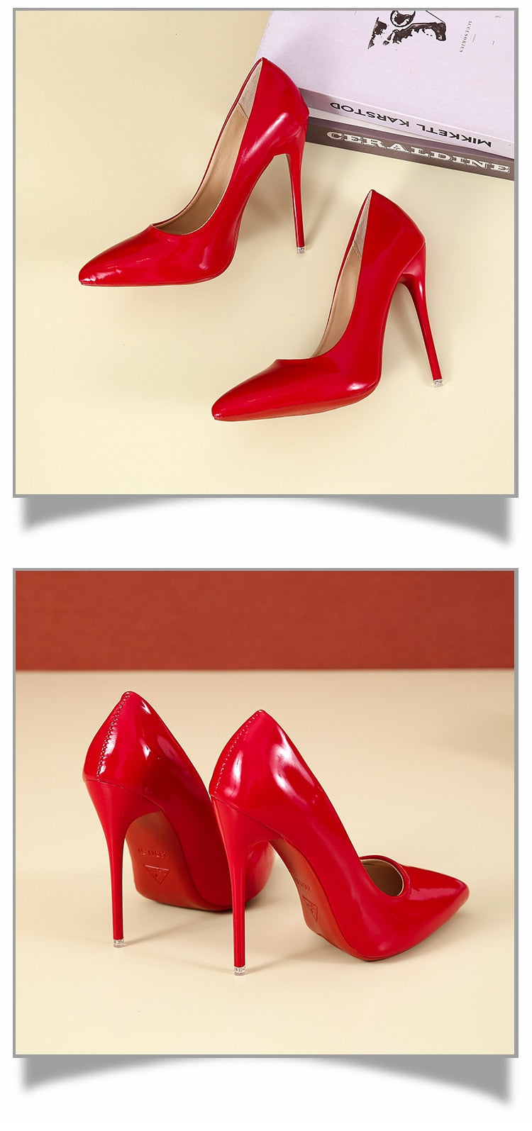 Pointed Toe, Red Sole Stiletto Pumps 12cm