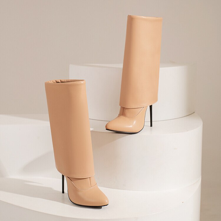 Mid-Calf Hoof Heel Boots