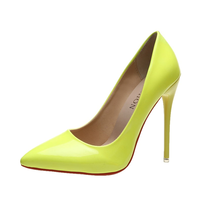 Pointed Toe, Red Sole Stiletto Pumps 12cm