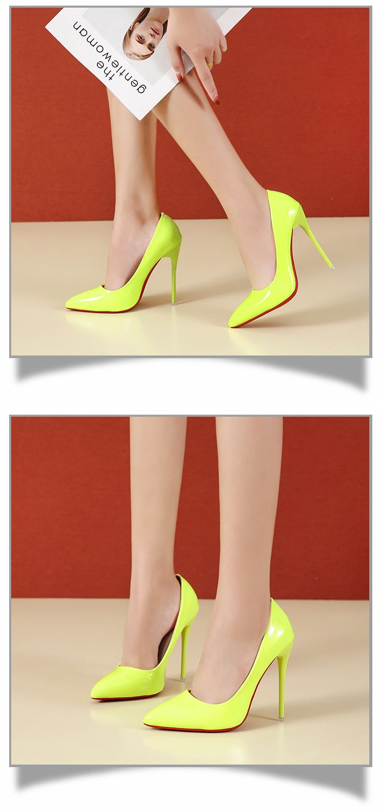 Pointed Toe, Red Sole Stiletto Pumps 12cm