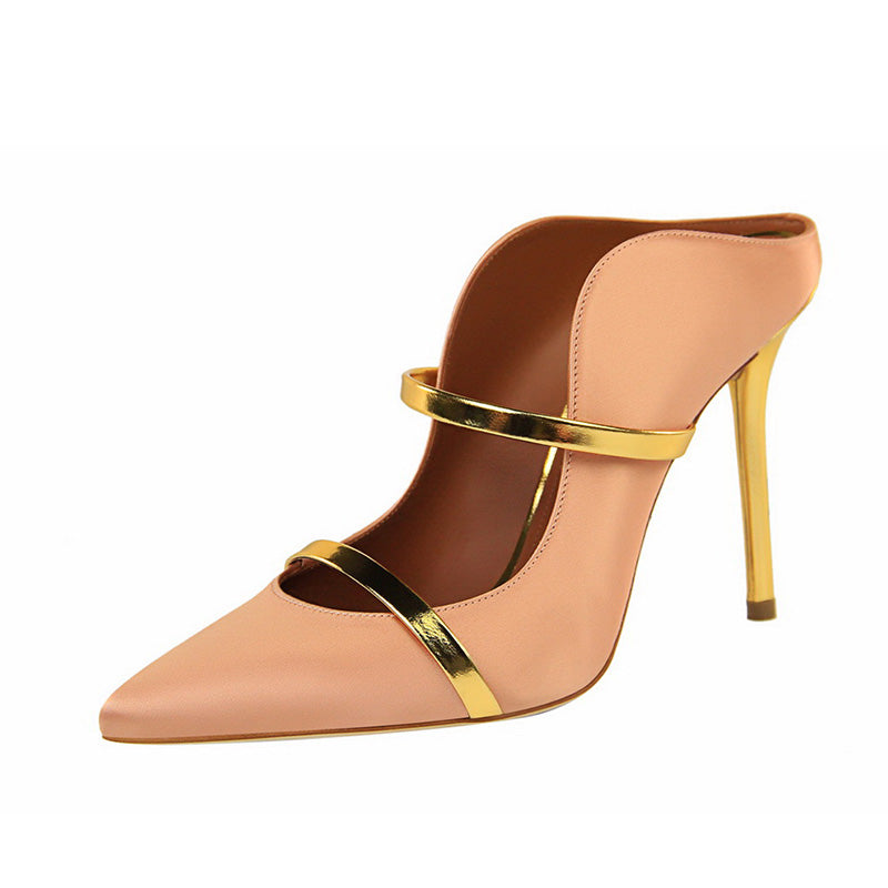 Gorgeous Pointed Toe Silk Mules