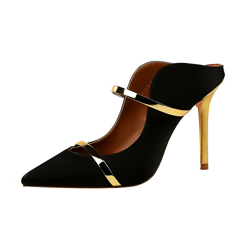 Gorgeous Pointed Toe Silk Mules